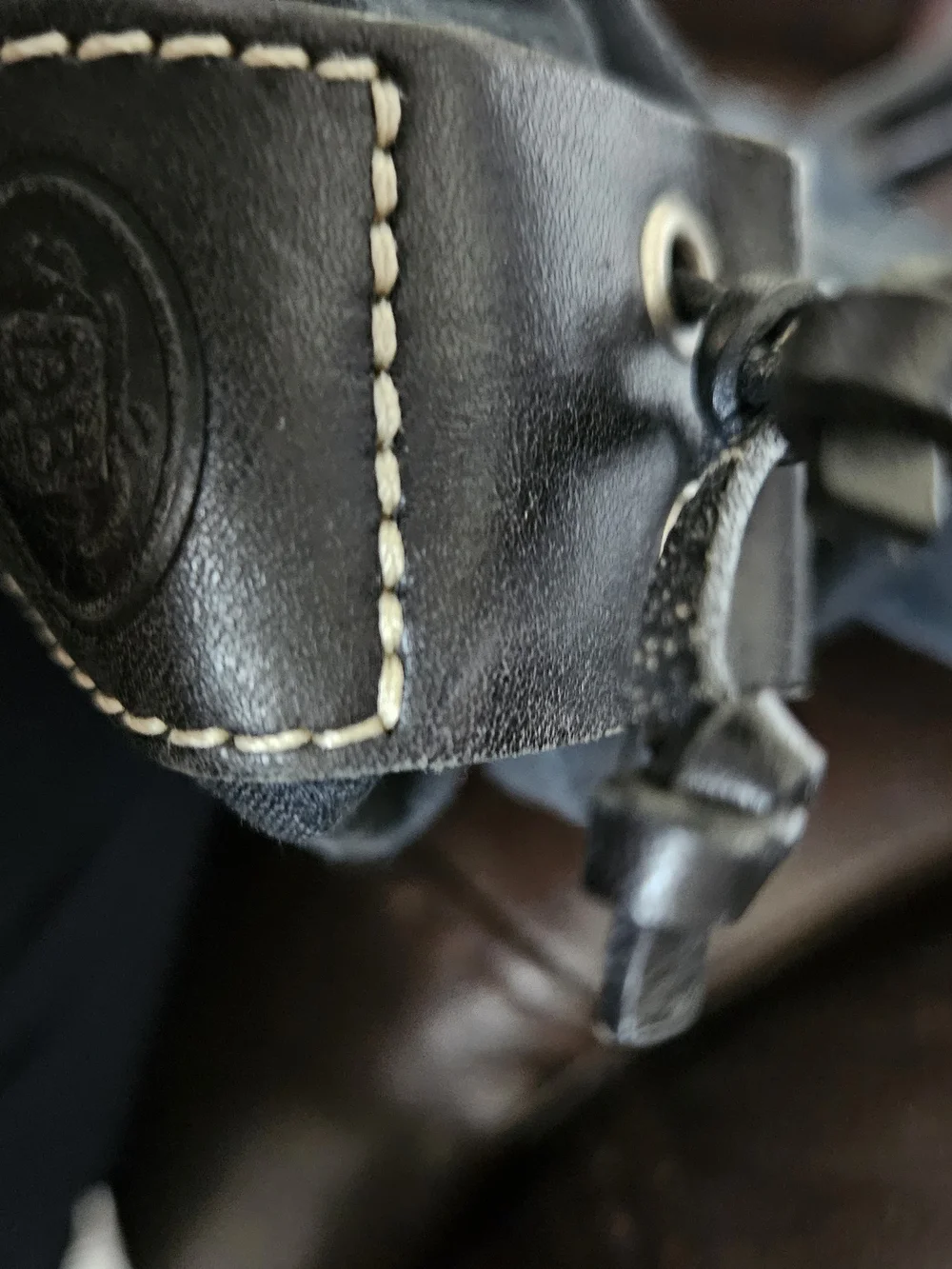 Dooney & Bourke Black On Black Monogram Drawstring Tote